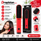 Cordless Hair Straightener Brush with USB Rechargeable Design - Dropistan UAE