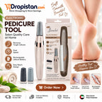 Jianlet rechargeable electronic pedicure tool with roller heads and Dropistan branding