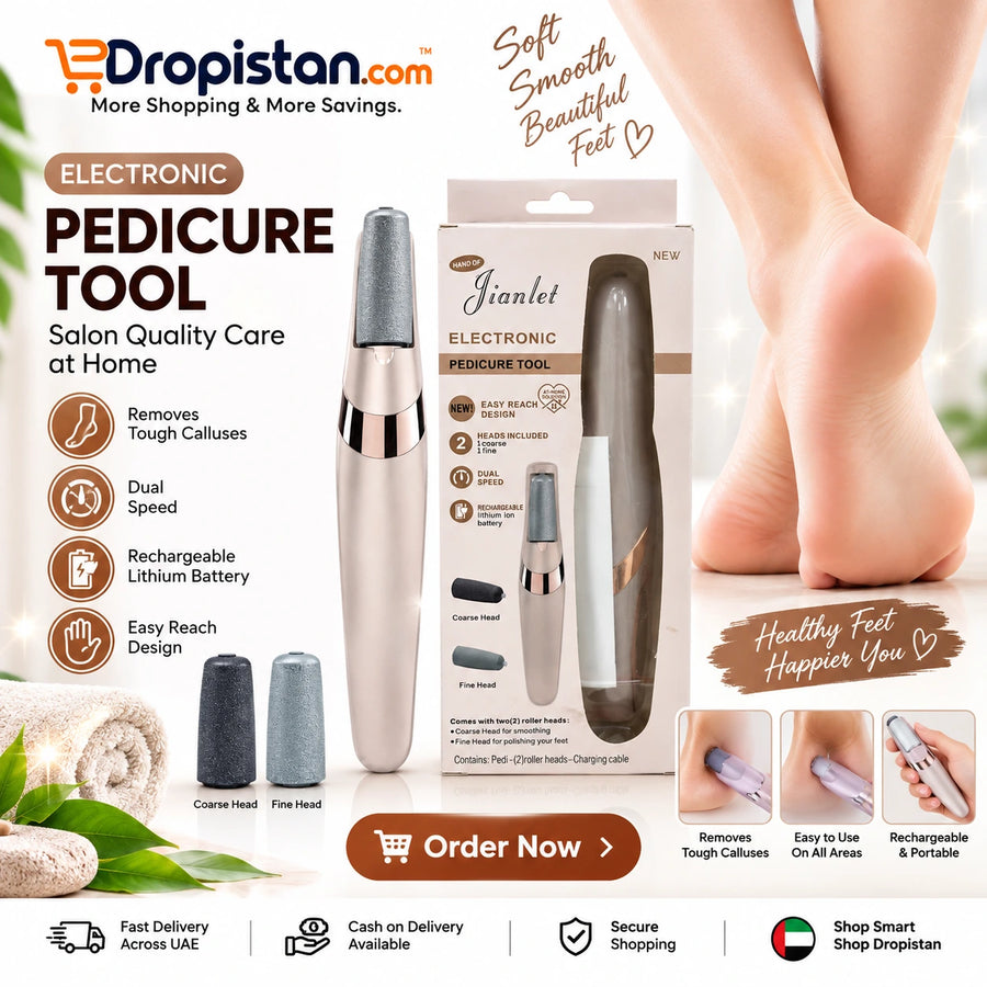 Jianlet Rechargeable Electronic Pedicure Tool with 2 Roller Heads