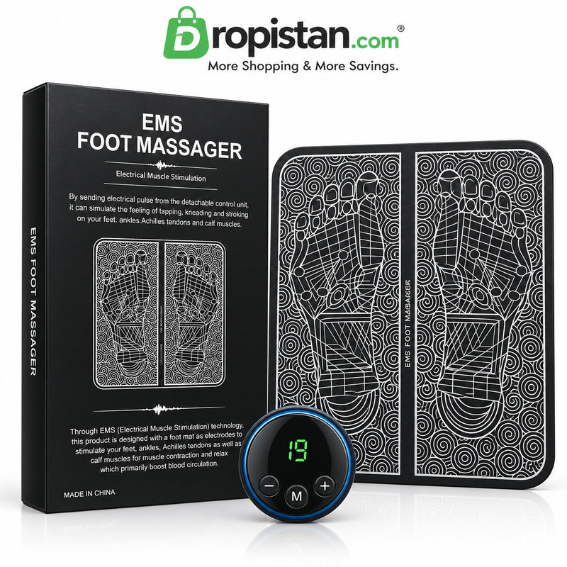 EMS Foot Massager – Electrical Muscle Stimulation Mat | 8 Modes & 19 Levels