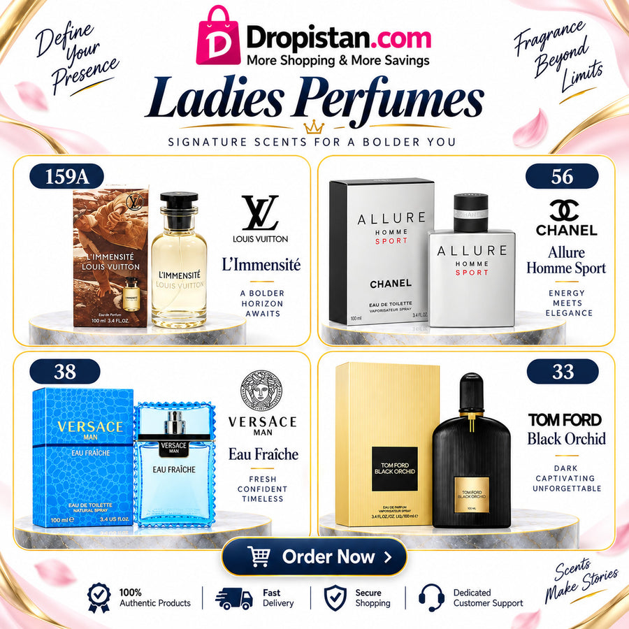 Luxury Perfume Combo Deal UAE – L’Immensité, Allure Homme Sport, Versace Man Eau Fraiche & Black Orchid | 4-Piece Set