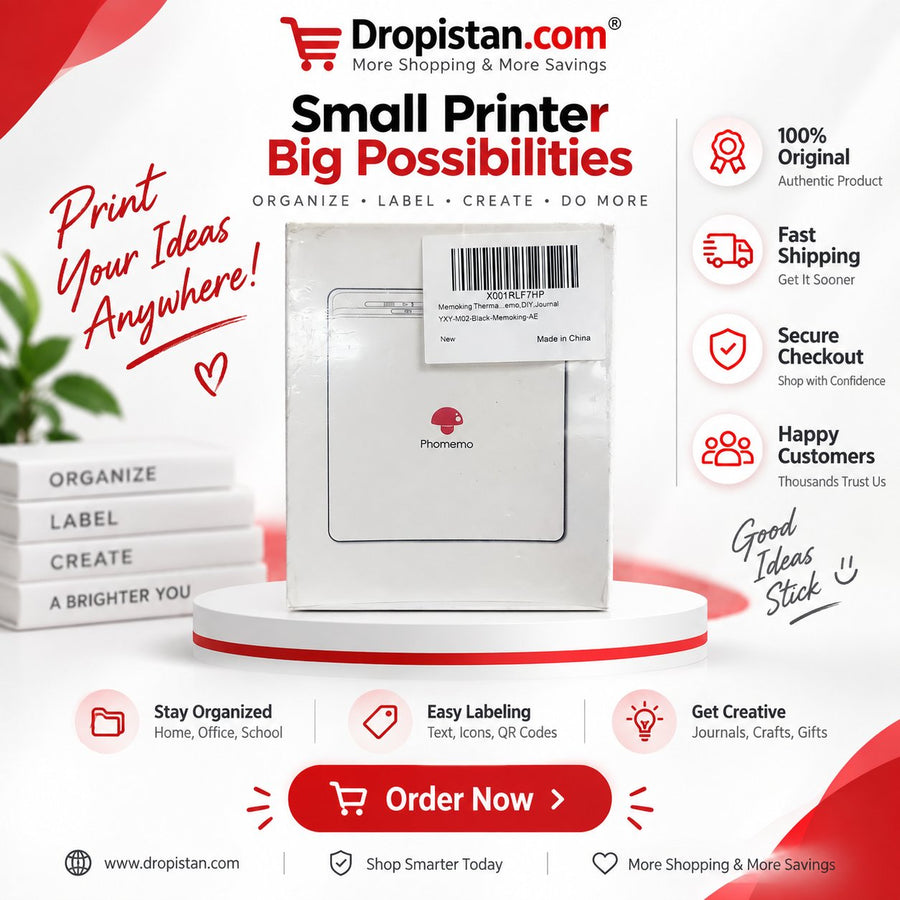 🖨️ Phomemo M02 Portable Mini Thermal Printer – Compact Label & Notes Printer | UAE