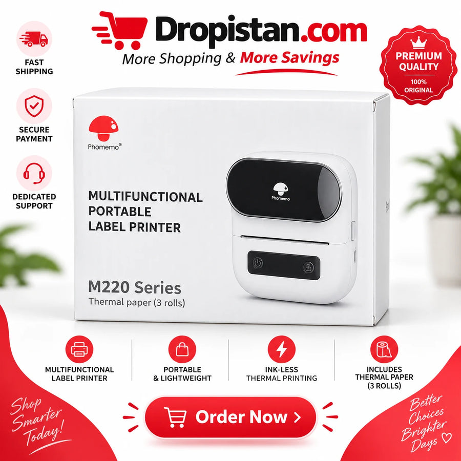 Phomemo M220 Multifunction Portable Thermal Label Printer + 3 Rolls | UAE 🖨️✨