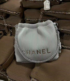 Light grey pleated chain shoulder bag for women UAE - Dropistan.com