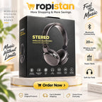 Foldable stereo wireless headphones with soft ear pads - Dropistan.com UAE