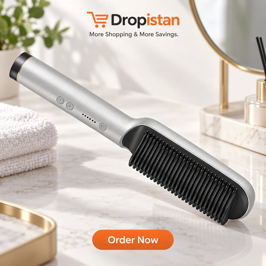 ✨ FH909 Temperature Control Straight Comb Hair Straightener