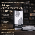 5-Layer Cut-Resistant Gloves – EN388 Level 5 Food Safe Safety Gloves