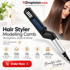 Electric Hair Styler Modelling Comb with quick heating ceramic coating - Dropistan UAE