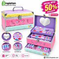 Kids makeup vanity case set with heart mirror and colorful accessories - special offer