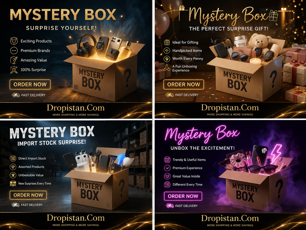 Dropistan Mystery Box – Surprise Imported Stock Box with Amazing Products