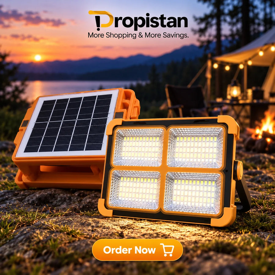 🔆 Portable Solar Camping Light with Solar Panel – Super Bright Outdoor LED