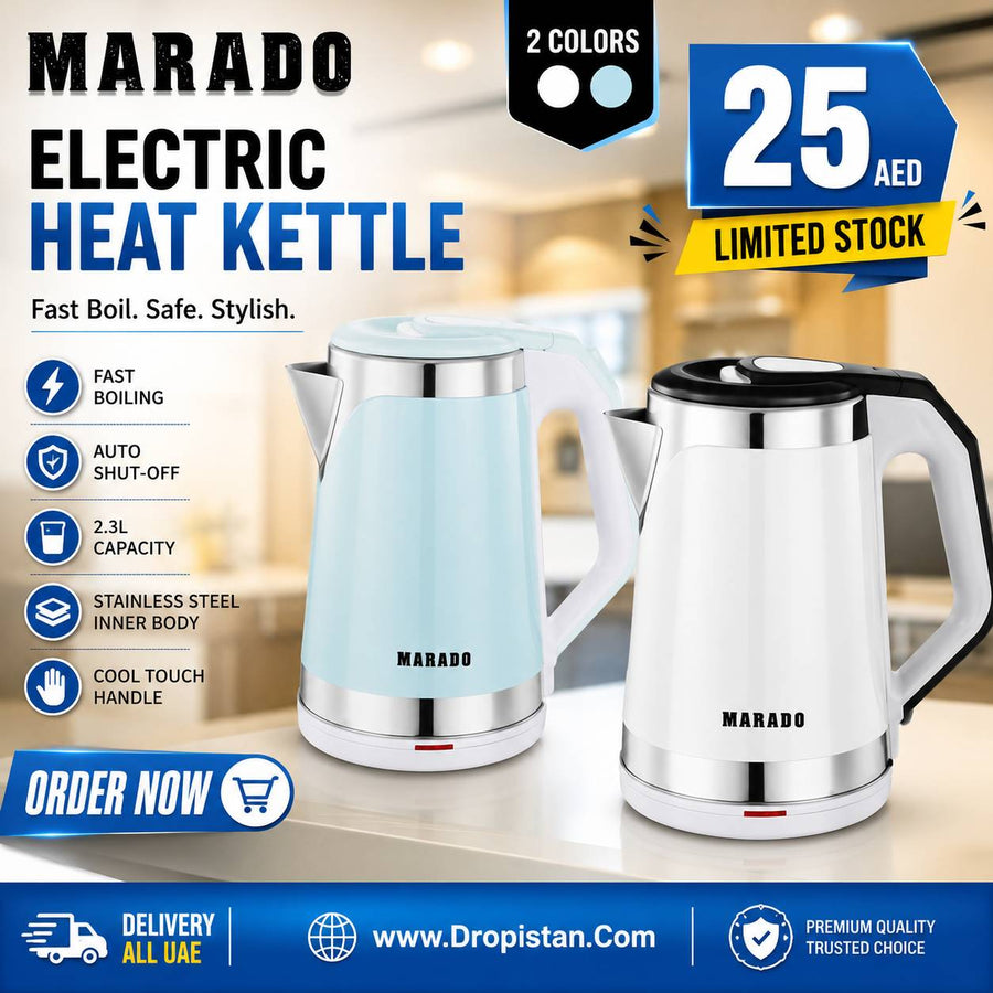 MARADO 2.3L Electric Heat Kettle | Stainless Steel & Auto Off