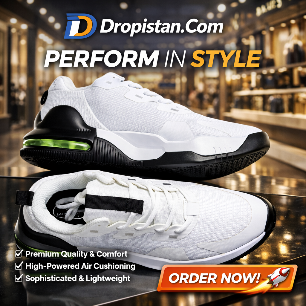 Men’s White Air Cushion Sports Sneakers, Original Brands Shoes Limited Stock Limited Size