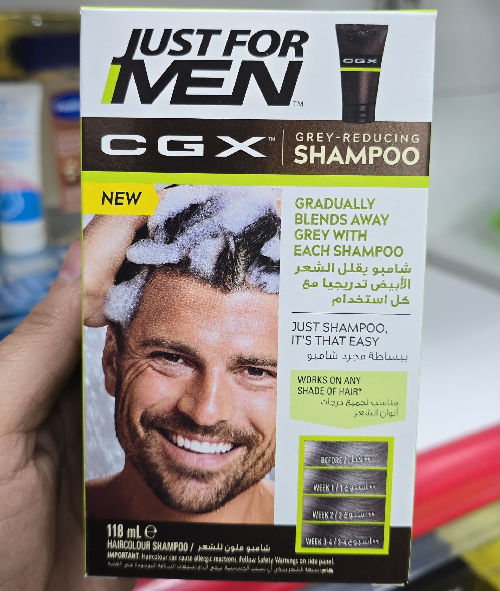 Original USA Just For Men Shampoo for Grey Hair – Natural Gradual Darkening Formula