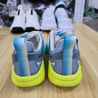 Men’s Lightweight Running Sneakers – White Grey with Neon Sole