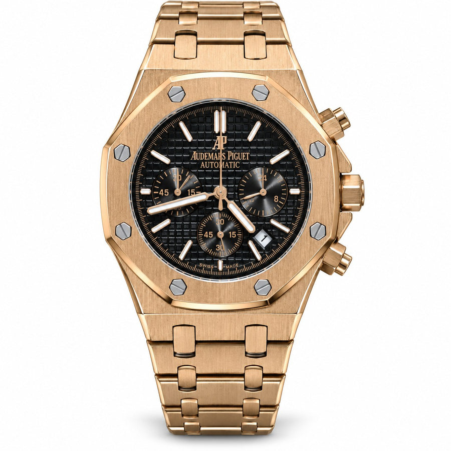Rose Gold-Tone Automatic Chronograph Watch – Black Dial | Luxury Men's Watch