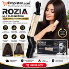 ROZIA HR7110 multifunction hair straightening brush product features and styling demonstration