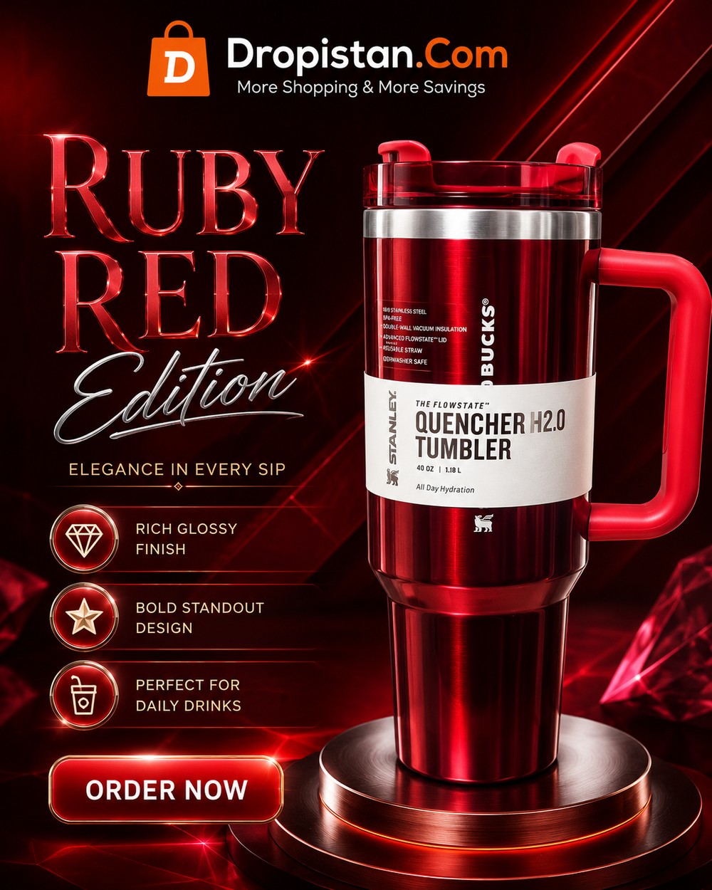 Stanley Style Quencher H2.0 Tumbler ST 208 Star Bucks