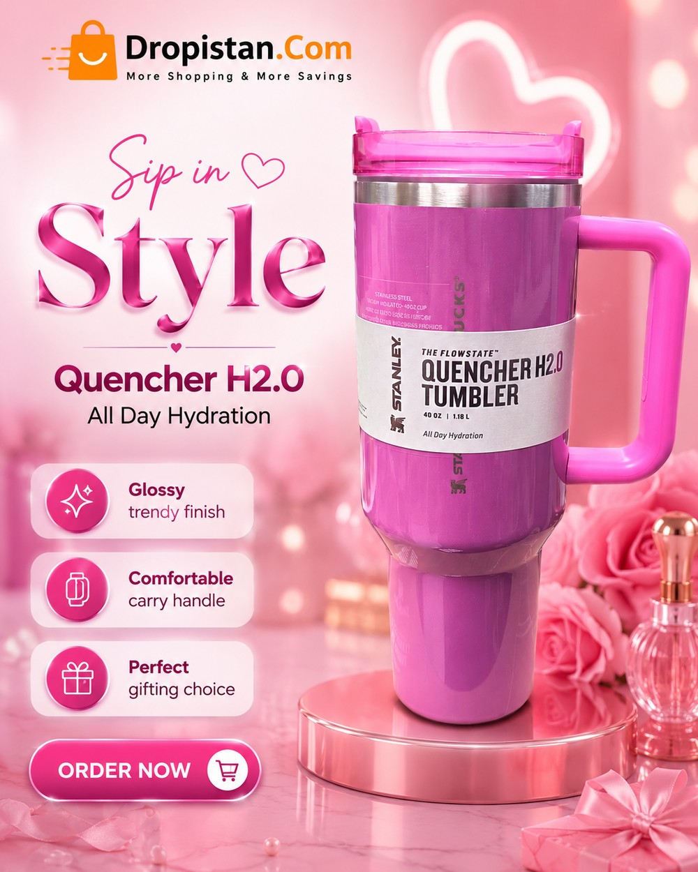 Stanley Style Quencher H2.0 Tumbler Star Bucks 202