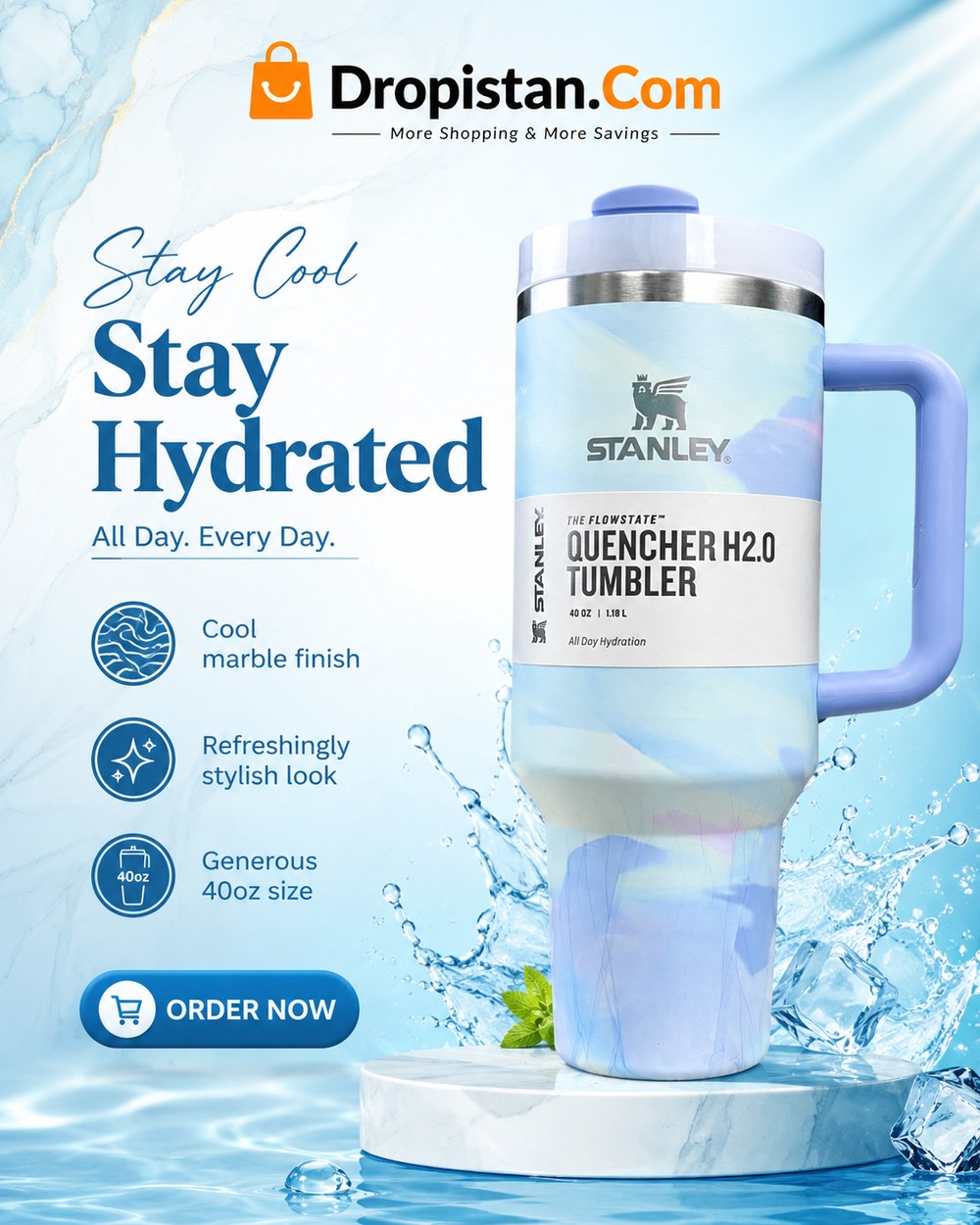 Stanley Style Quencher H2.0 Tumbler ST 220 PR
