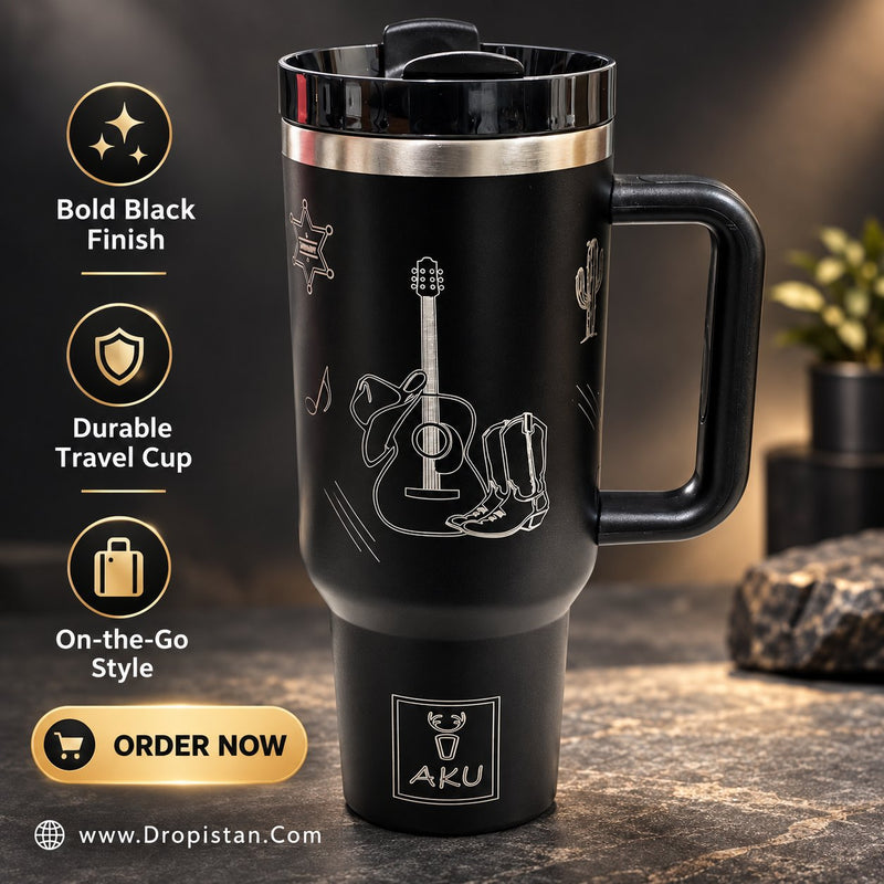 Premium Insulated Travel Tumbler with Handle – 10 Designs