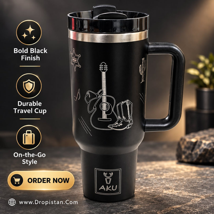 Premium Insulated Travel Tumbler with Handle – 10 Designs