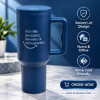Navy insulated travel tumbler design E0017