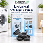 Universal anti-slip footpads for washing machine and household appliances with clean home setup