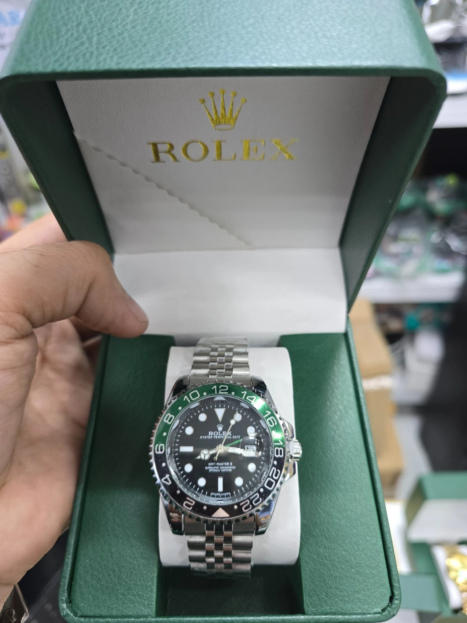 Black Green Premium Style Watch for Men