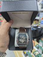 Brown Strap Luxury Skeleton Style Watch for Men