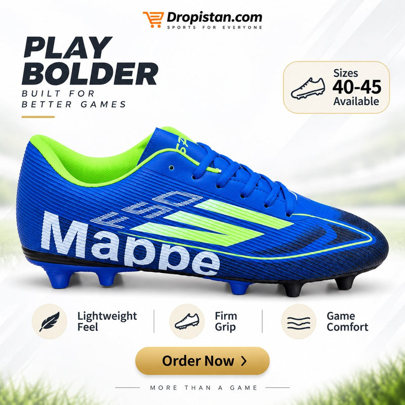 ⚽ ZA-5580G Blue Lime Football Turf Shoes | EU Sizes 40–45 | UAE