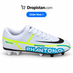 ZA-5581G White Neon football turf shoes clean Shopify product image - Dropistan UAE