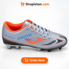 ZA-5582G Silver Orange football turf shoes clean Shopify product image - Dropistan UAE