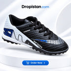 ZA-5622 Black White Blue football turf shoes clean Shopify product image - Dropistan UAE