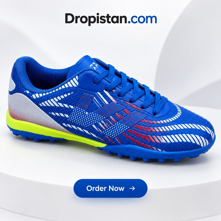 ⚽ ZA-5624 Blue Red Football Turf Shoes | EU Sizes 40–45 | UAE