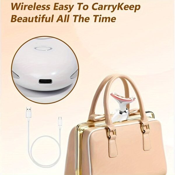 7LED Color Vibration Neck Device Skin Beauty Device Face Massager Face And Neck Massager, Perfect for Giving As a Gift - Image 8