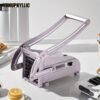 YUHUPHYLLIC Stainless Steel Multifunctional Kitchen Slicer - Manual Operation, Interchangeable Blades, Durable Food Prep Tool for Fruits, Vegetables, French Fries, Onions, Potatoes, Carrots, Cucumbers - Easy to Clean & Store, Vegetable Slicer - Image 4