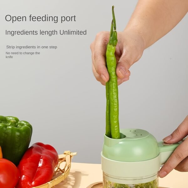 4-in-1 handheld electric food cutter set, kitchen god wireless food processor suitable for fruits, vegetables, and meats - Image 5