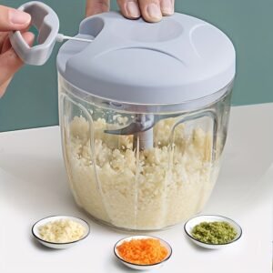Versatile Manual Garlic Masher & Vegetable Cutter - Stainless Steel Blades, Curved Design, Perfect for Kitchen Use, Fruit Masher, Kitchen Gadgets, 500/900ml