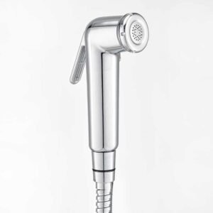 Milano Deluxe Plus Shattaf Set - Chrome Finish| Acrylic Jet Spray For Toilet | Handheld Bidet Sprayer Kit-Sprayer, Sprayer Holder, Hose, Screws | Fits All Standard Shower Hoses | Bathroom Fixtures