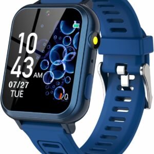 Kids Smart Game Watch with 24 Games HD Touch Screen Video Camera Music Player Pedometer Flashlight Alarm Clock 12/24 hr, Gifts for 5-12 Year Olds Boys, USB